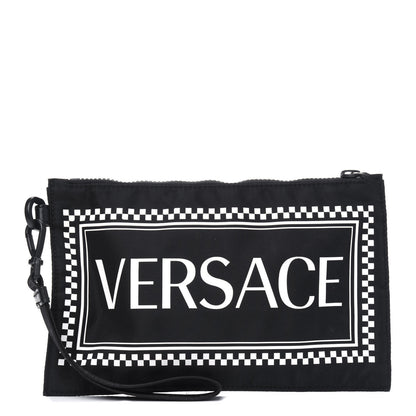 Versace Nylon 90's Vintage Logo Wrist Pouch Black 1 of 6