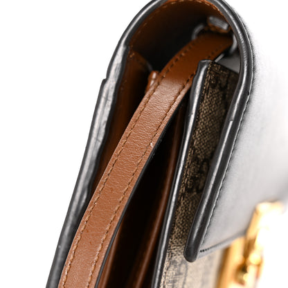 Gucci GG Supreme Monogram Calfskin Mini Padlock Shoulder Bag Beige Black Cuir 12 of 15