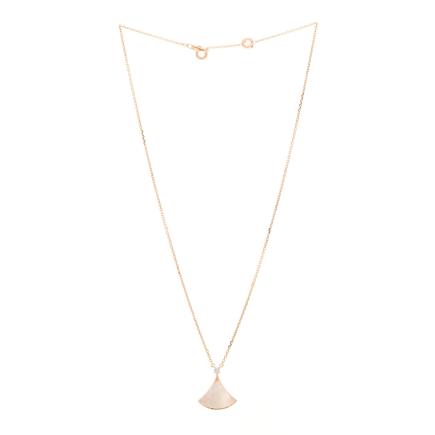 18K Rose Gold Diamond Mother of Pearl Divas' Dream Pendant Necklace