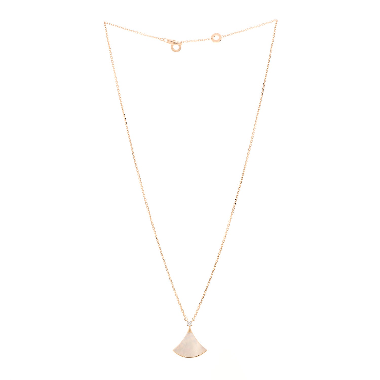 Bulgari 18K Rose Gold Diamond Mother of Pearl Divas' Dream Pendant Necklace 3 of 4