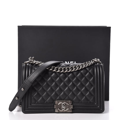 Chanel Calfskin Quilted Medium Boy Flap Black 18 of 18
