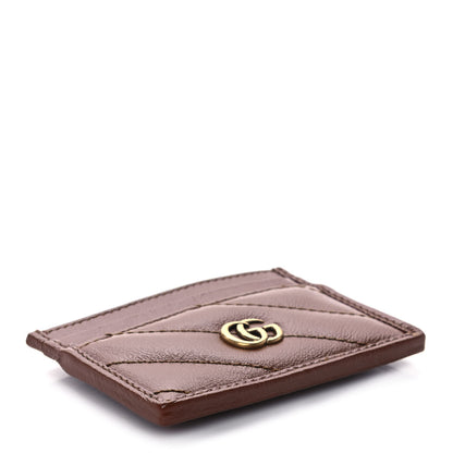 Gucci Azalea Calfskin Matelasse Diagonal GG Marmont Card Holder Cuir 4 of 11