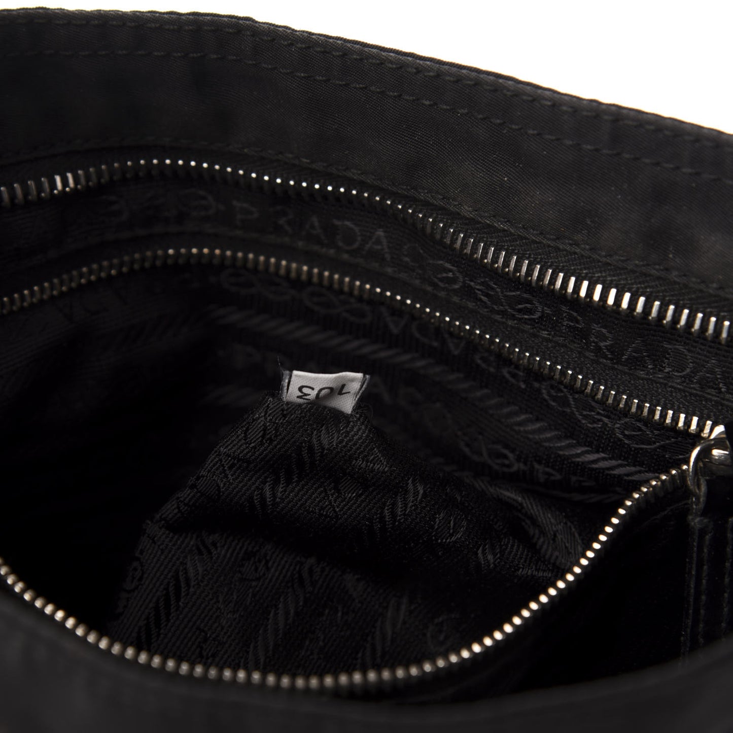 Tessuto Nylon Soft Calf Shoulder Bag Black