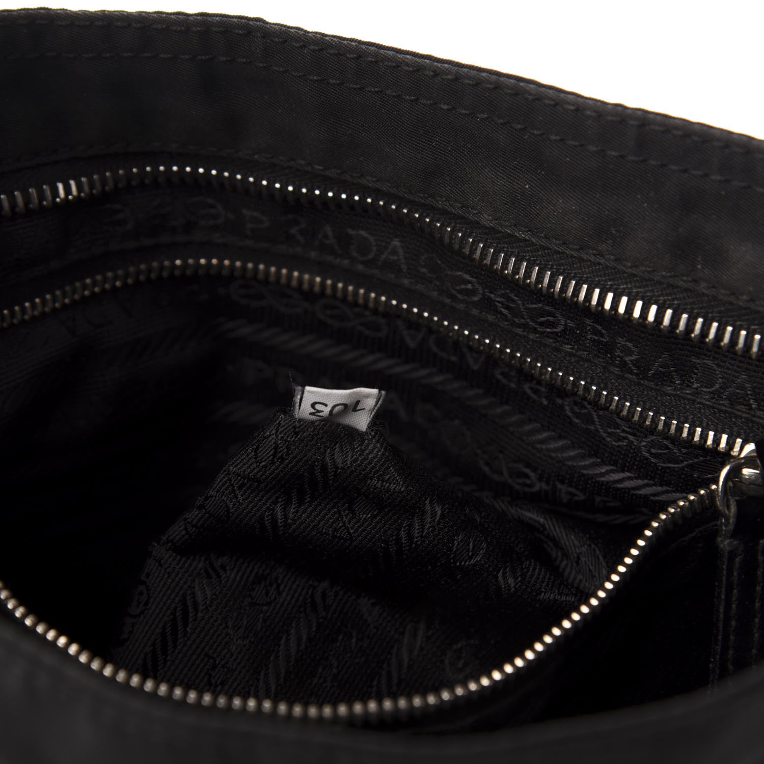 Prada Tessuto Nylon Soft Calf Shoulder Bag Black 7 of 12