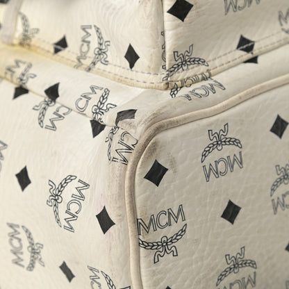 MCM Visetos Crown Stud Medium Stark Backpack White 9 of 17
