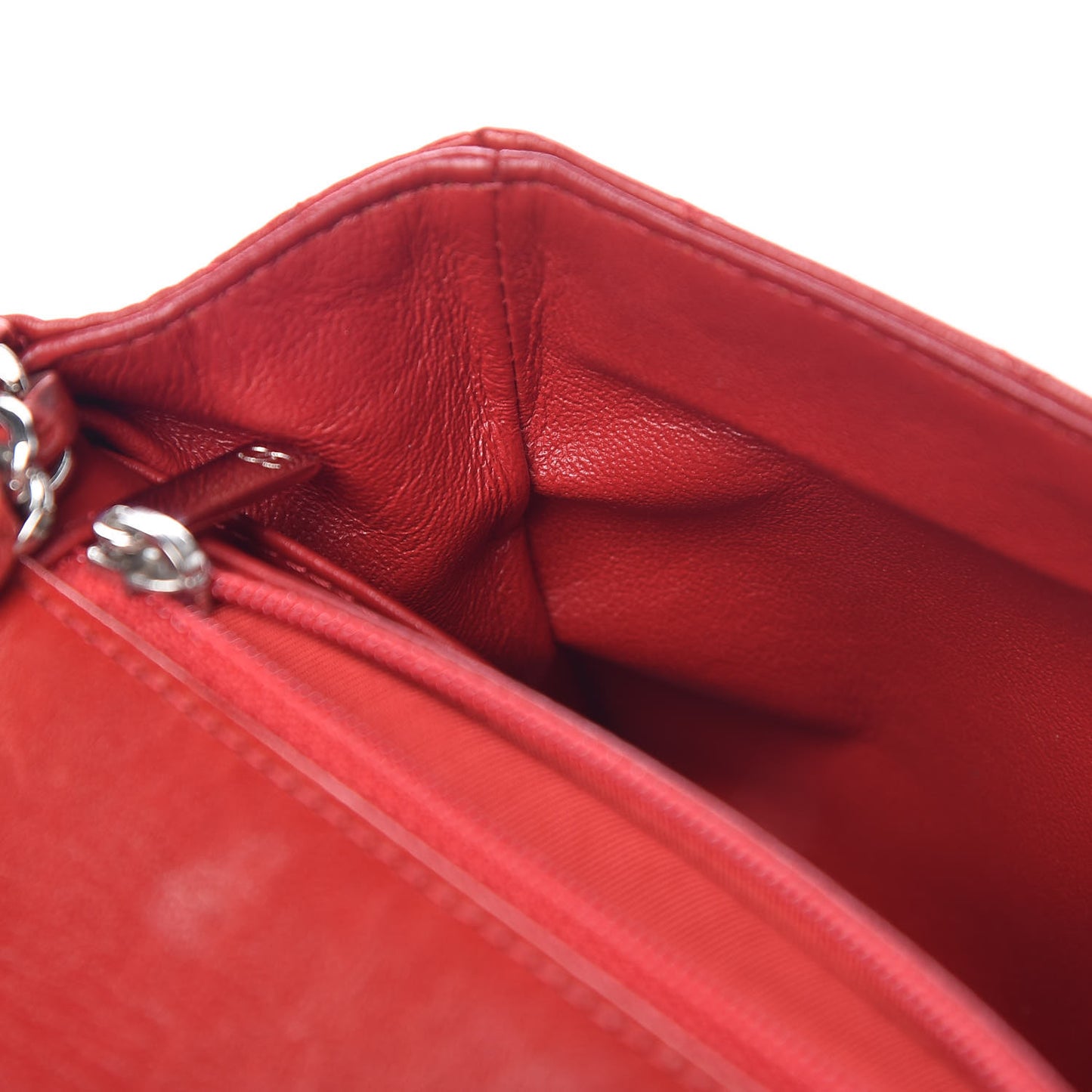 Lambskin Quilted Mini Square Flap Red