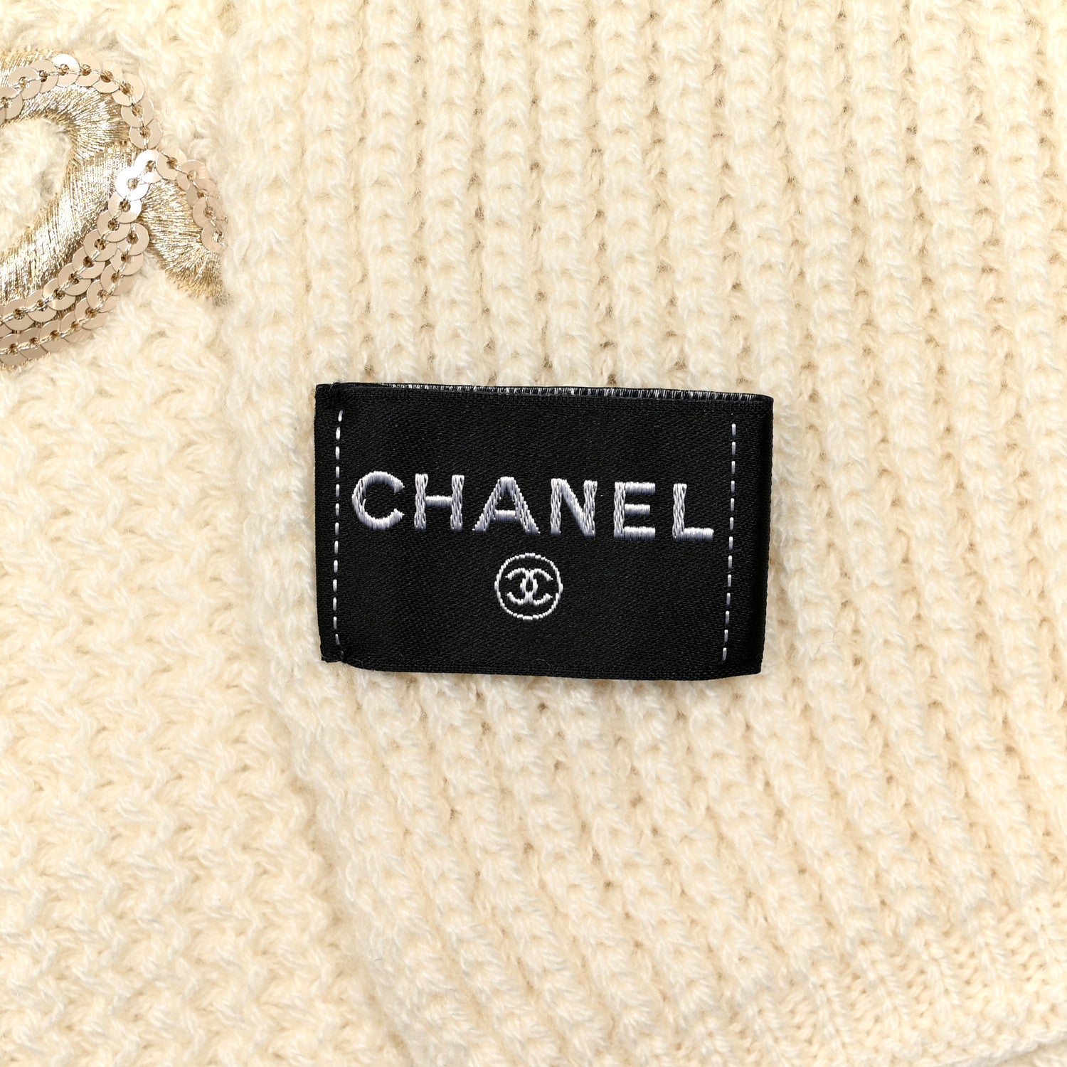 Chanel Cashmere Logo Scarf Beige 4 of 4