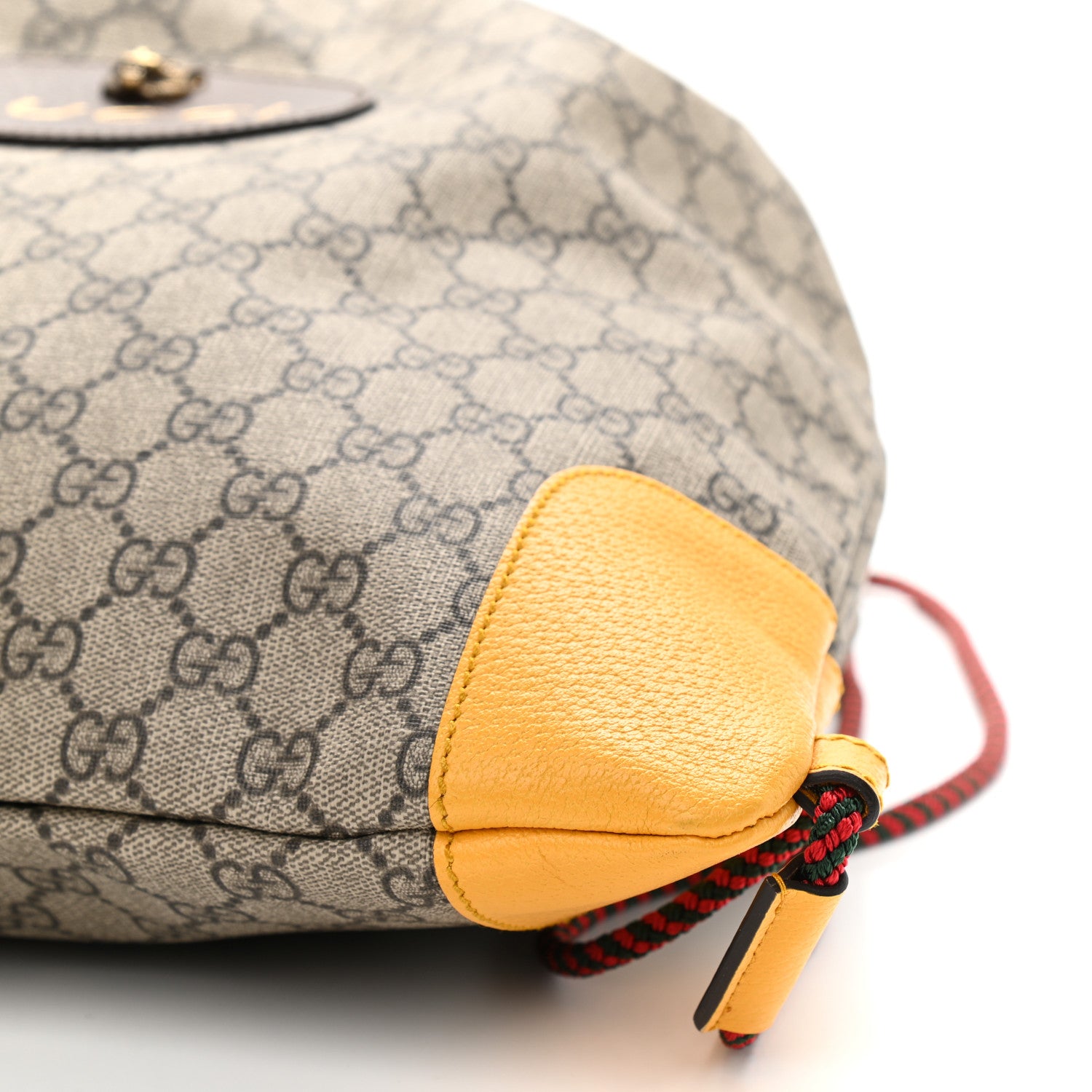 Gucci GG Supreme Monogram Neo Vintage Drawstring Backpack Beige New Acero Crop 10 of 10