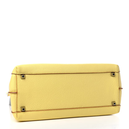 MCM Grained Calfskin Medium Milla Tote Custard Yellow 4 of 12