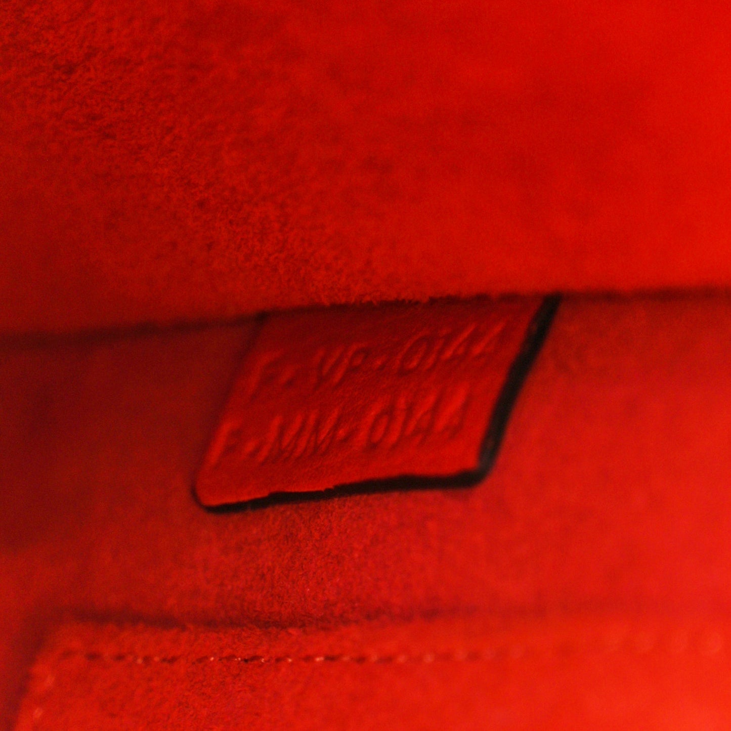 Drummed Calfskin Nano Luggage Vermillion
