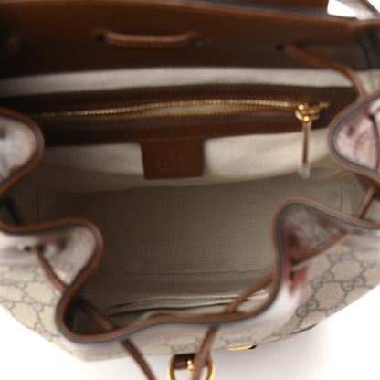 Gucci GG Supreme Monogram Calfskin Horsebit 1955 Single Buckle Backpack Beige Brown Sugar 5 of 9