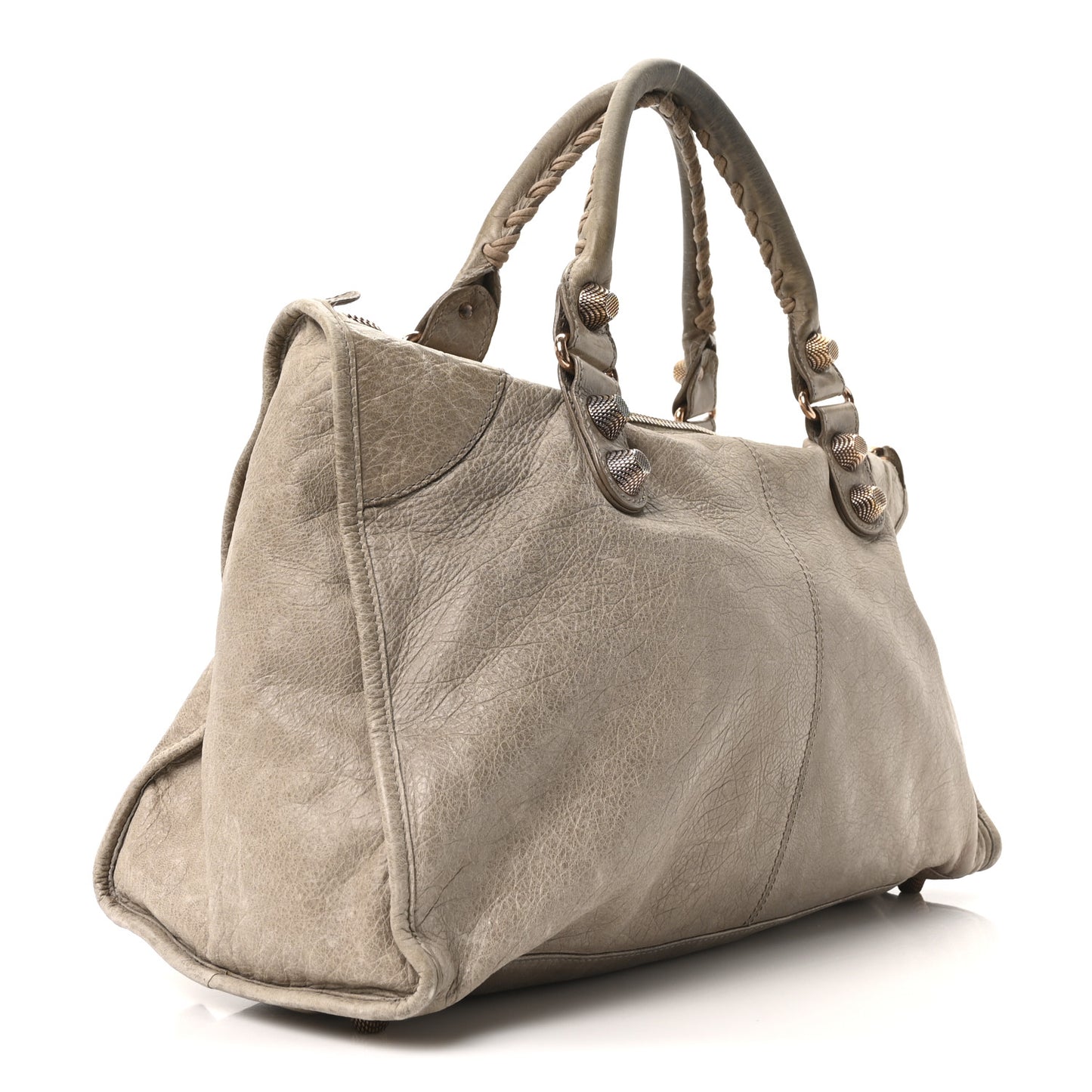 Agneau Giant 21 Rose Gold Hardware Work Papyrus