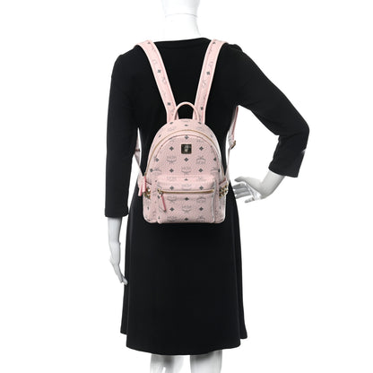 MCM Visetos Side Stud Mini Stark Backpack Pink 2 of 9
