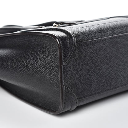 Celine Drummed Calfskin Nano Luggage Black 7 of 9