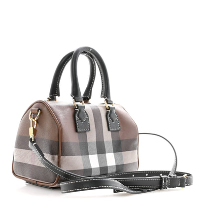 Burberry E-canvas Check Mini Bowling Bag Dark Birch Brown 3 of 12