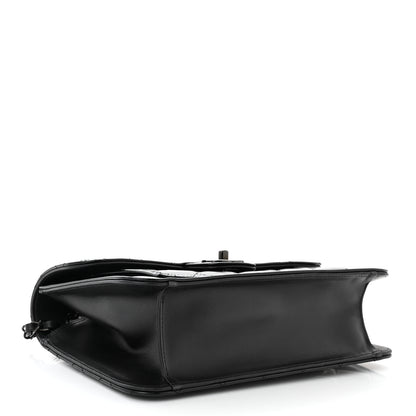 Chanel Shiny Crumpled Calfskin Quilted Large Double You Flap So Black 4 of 10