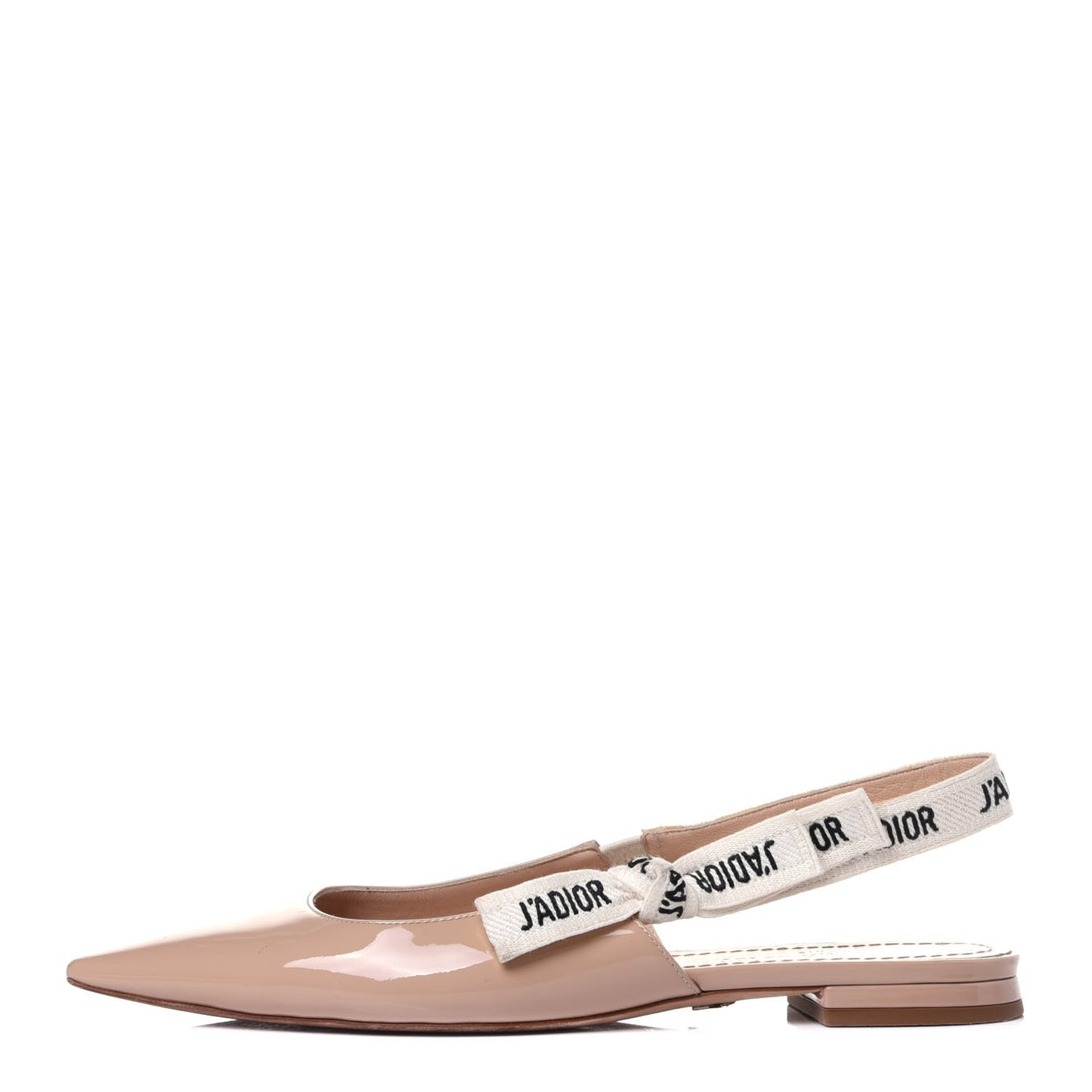 Patent Ribbon J'Adior Slingback Ballet Flats 38 Nude