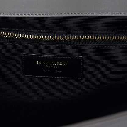 Saint Laurent Smooth Calfskin Matelasse Large Monogram Satchel Fog 6 of 12