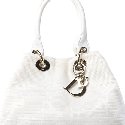 Christian Dior Canvas Cannage Small Soft Lady Dior Shopping Tote White 8 of 16