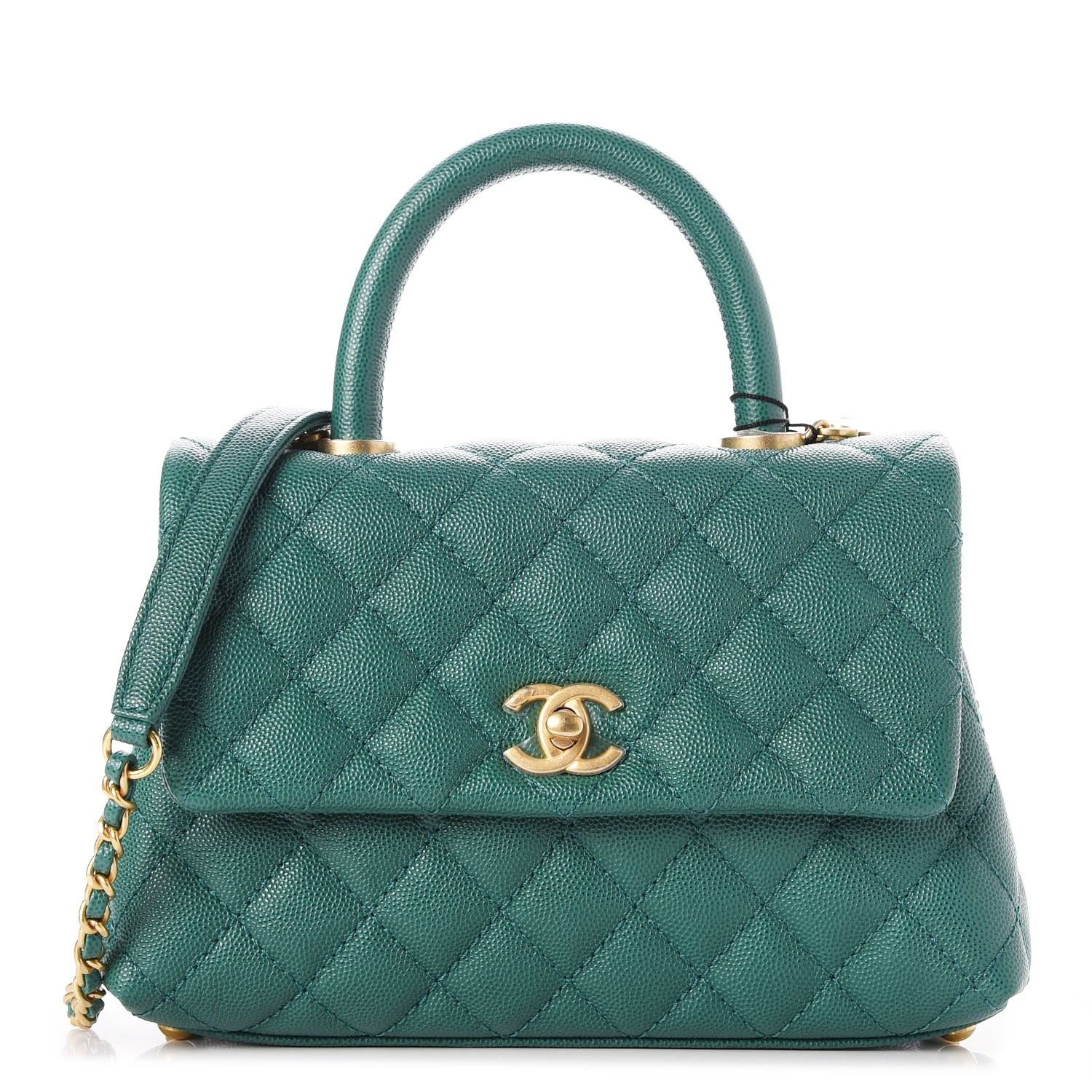 Chanel Caviar Quilted Mini Coco Handle Flap Green 1 of 11