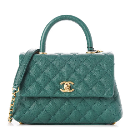 Chanel Caviar Quilted Mini Coco Handle Flap Green 1 of 11