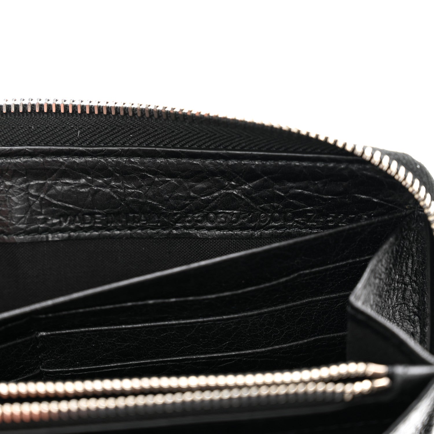Balenciaga Agneau Classic Silver Hardware Continental Zip Around Wallet Black 7 of 8