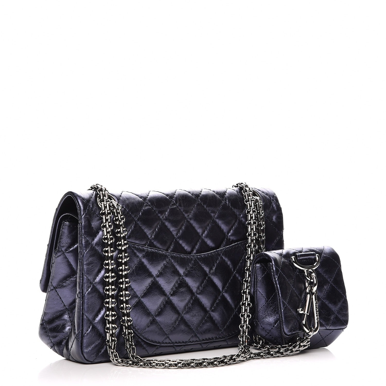 Chanel Metallic Aged Calfskin Quilted 2.55 Reissue 225 Flap Blue 4 of 8