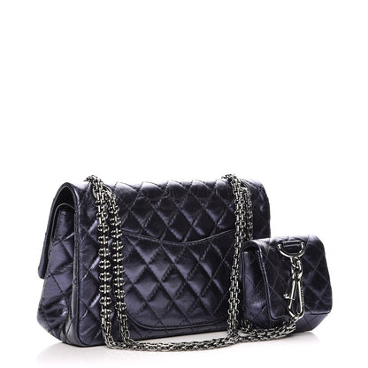 Chanel Metallic Aged Calfskin Quilted 2.55 Reissue 225 Flap Blue 4 of 8