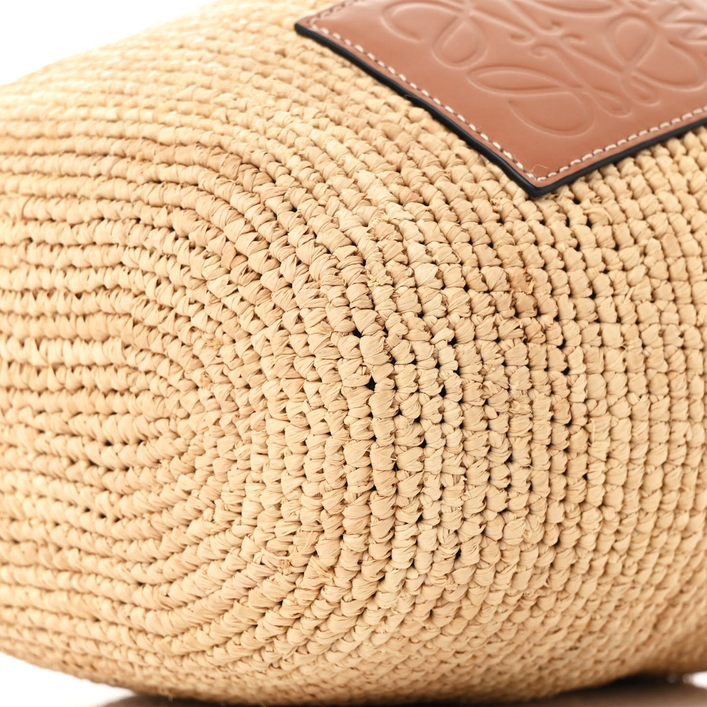 Calfskin Raffia Anagram Paulas Ibiza Pochette Bag Natural Tan