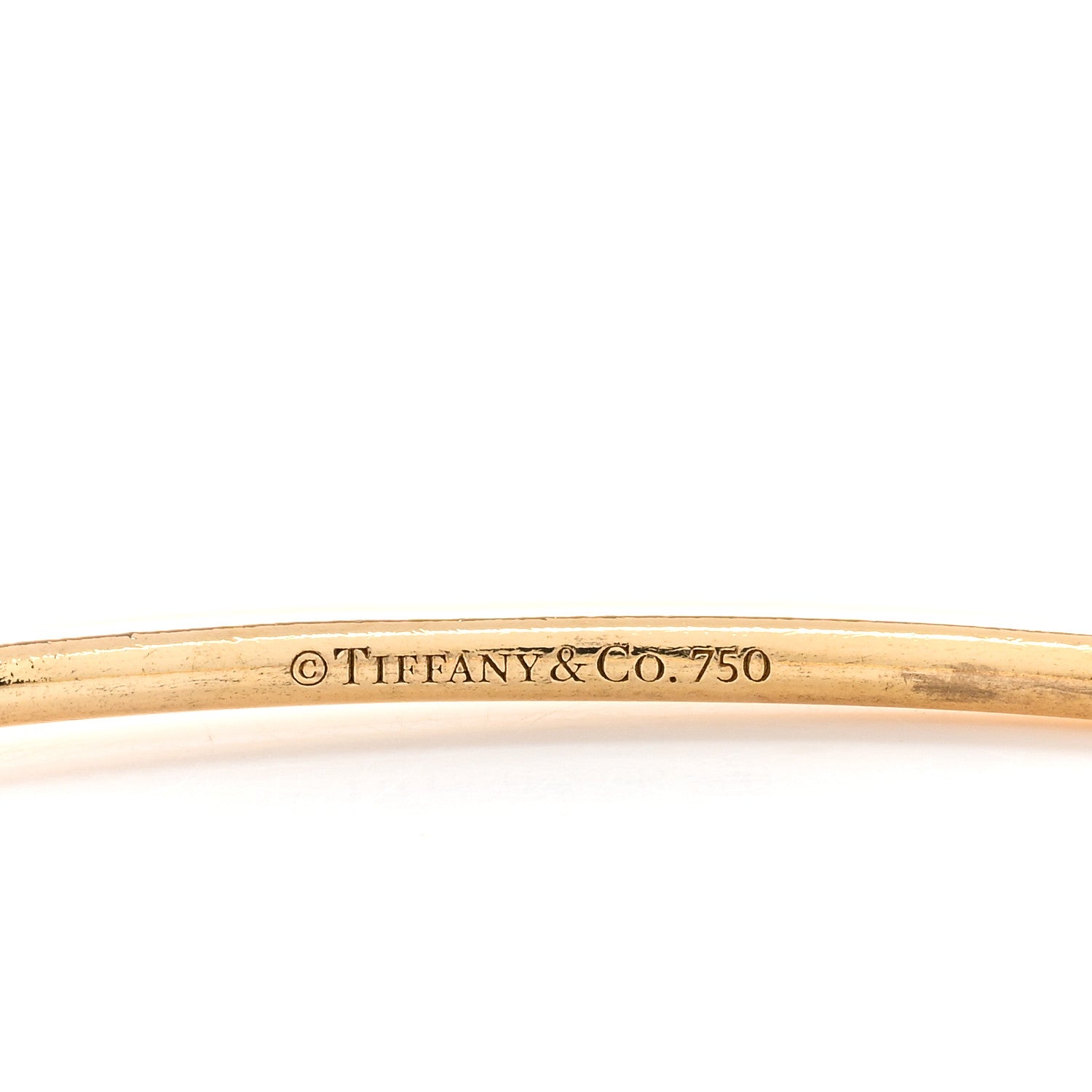 Tiffany 18K Yellow Gold Diamond Metro Hinged Bangle L 3 of 3