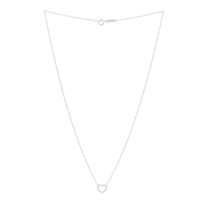 Tiffany 18K White Gold Diamond Metro Heart Pendant Necklace 2 of 3