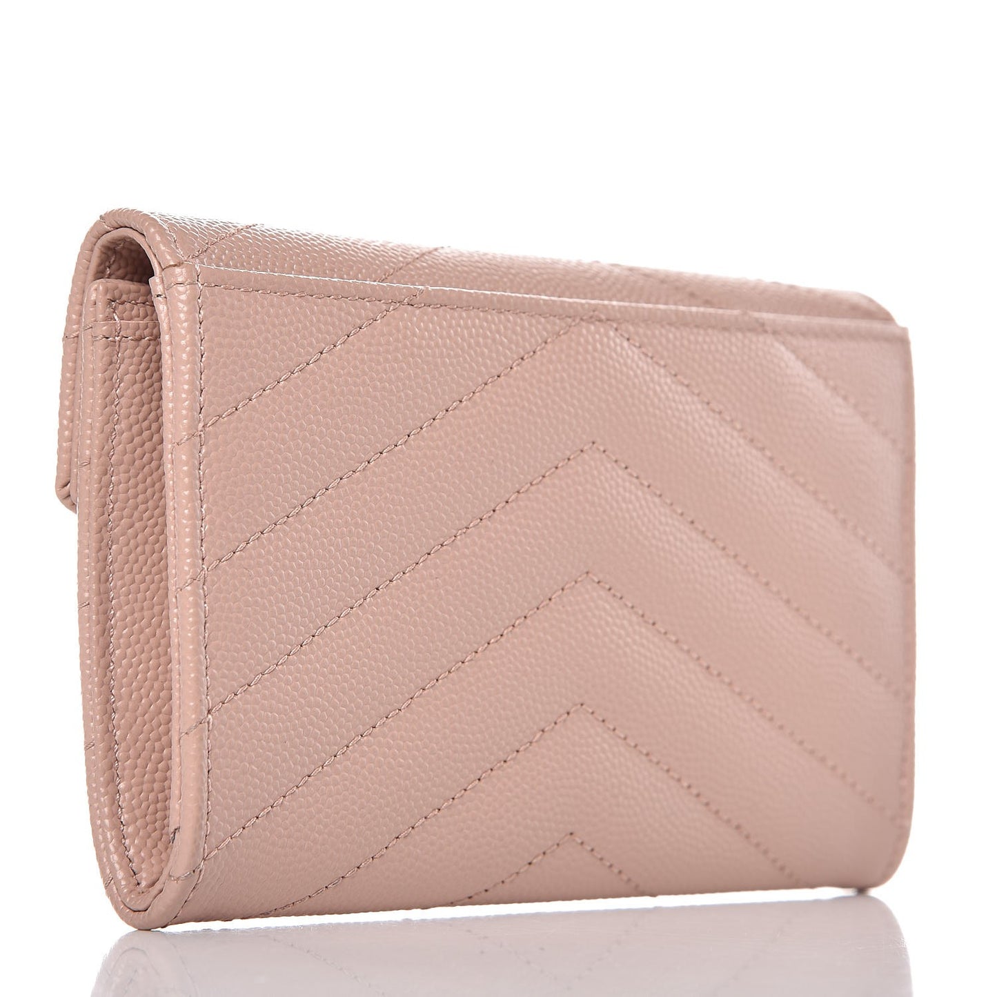 Grain De Poudre Matelasse Chevron Small Monogram Envelope Wallet Pale Blush