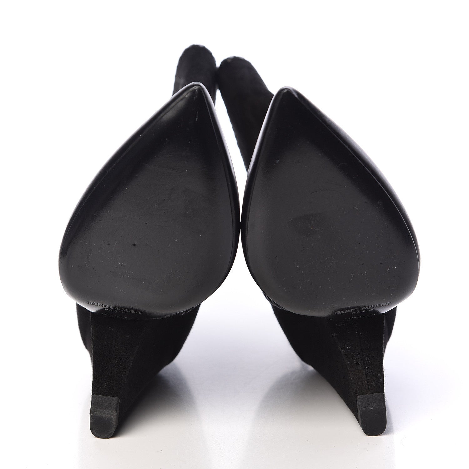 Saint Laurent Suede Calfskin Niki 105 Wedge Booties 36 Black 7 of 10