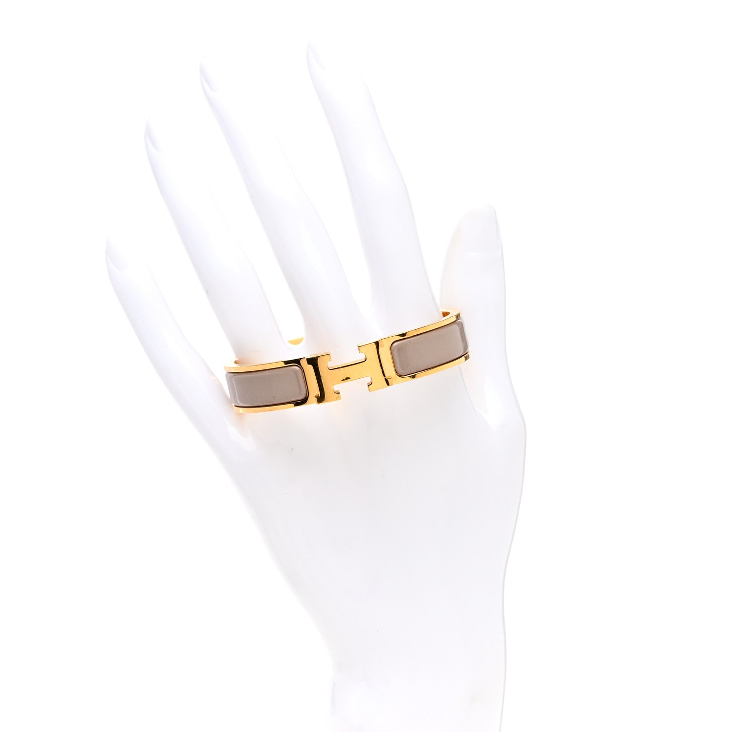 Hermes Enamel Narrow Clic Clac H Bracelet PM Marron Glace 2 of 6