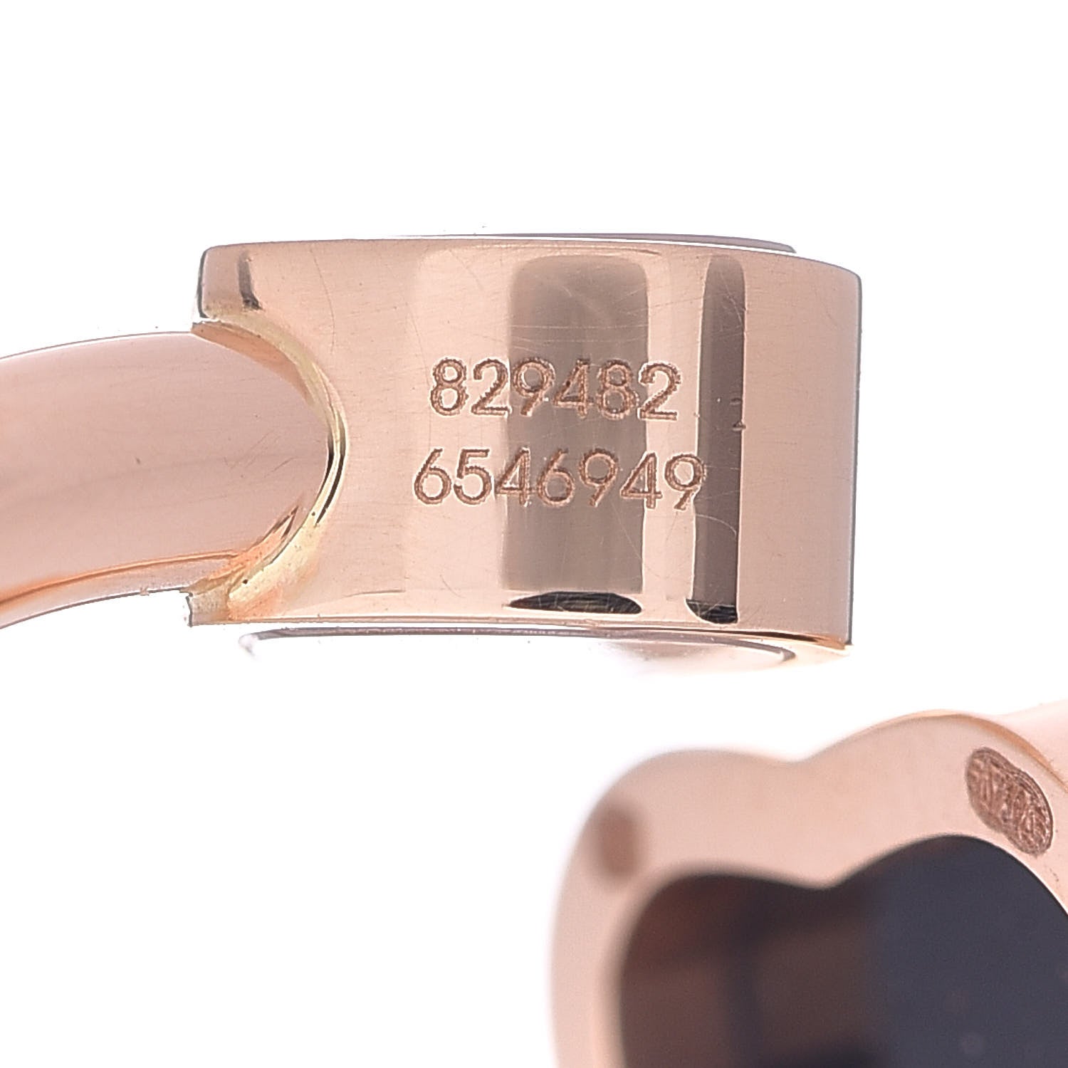 Chopard 18K Rose Gold Diamond Black Onyx Happy Hearts Ring 51 5.75 5 of 8