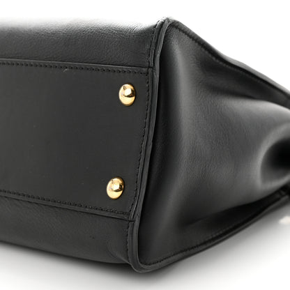 Fendi Vitello Seta Shiny Nappa Medium Peekaboo Iconic Satchel Black 11 of 14