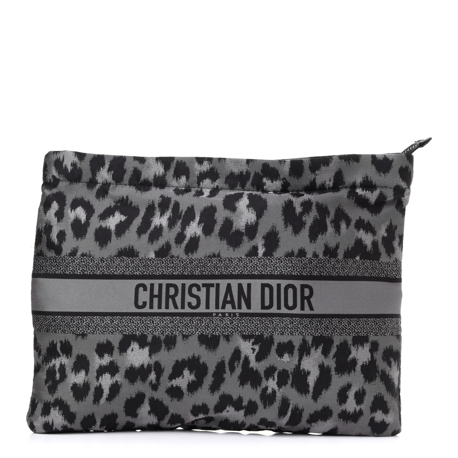 Christian Dior Canvas Embroidered Mizza Diortravel Zipped Pouch Black Grey 1 of 8