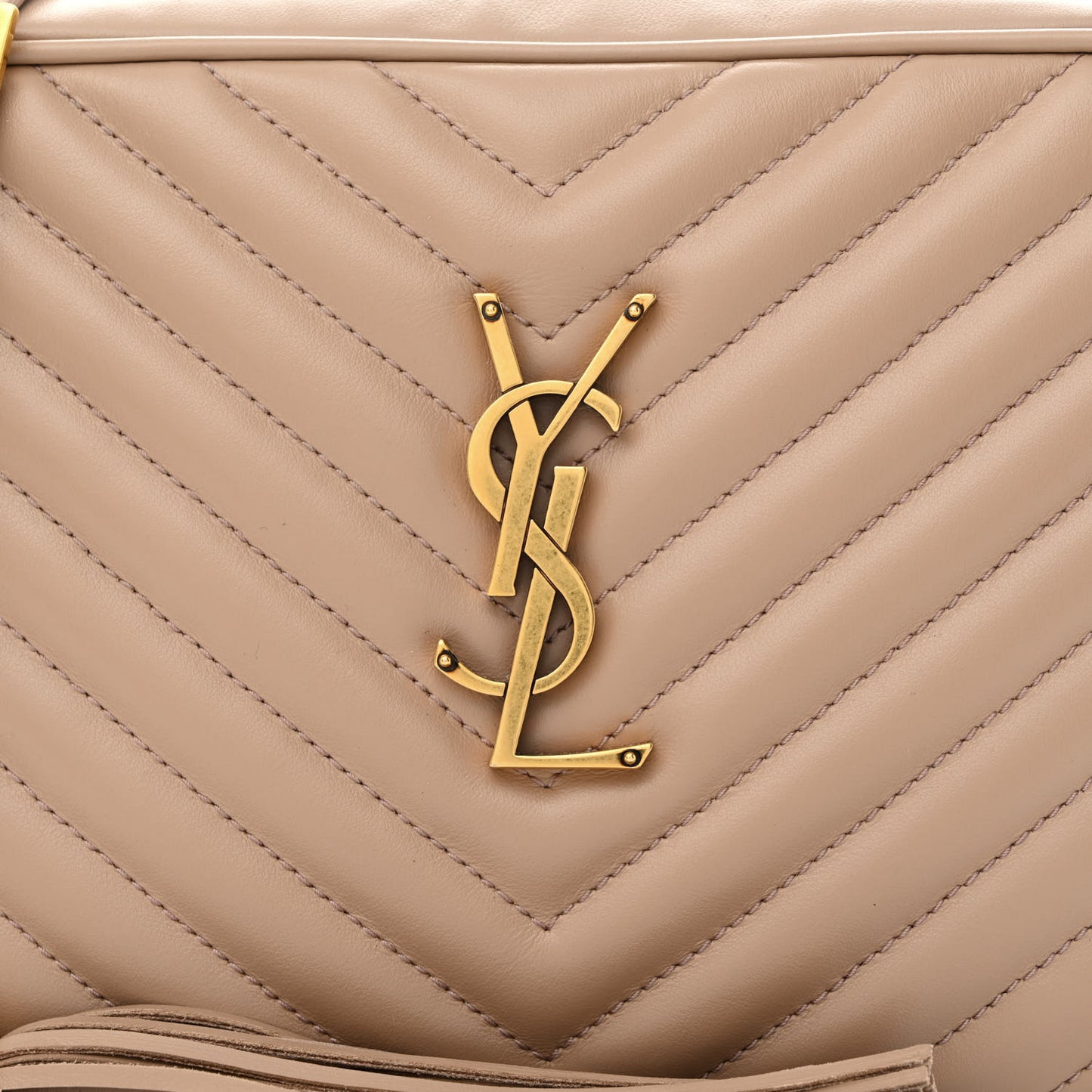 Calfskin Matelasse Monogram Lou Camera Bag Dark Beige