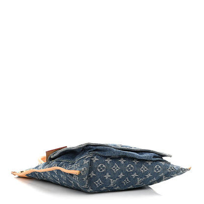 Louis Vuitton Monogram Denim Sac Plat Blue 4 of 17