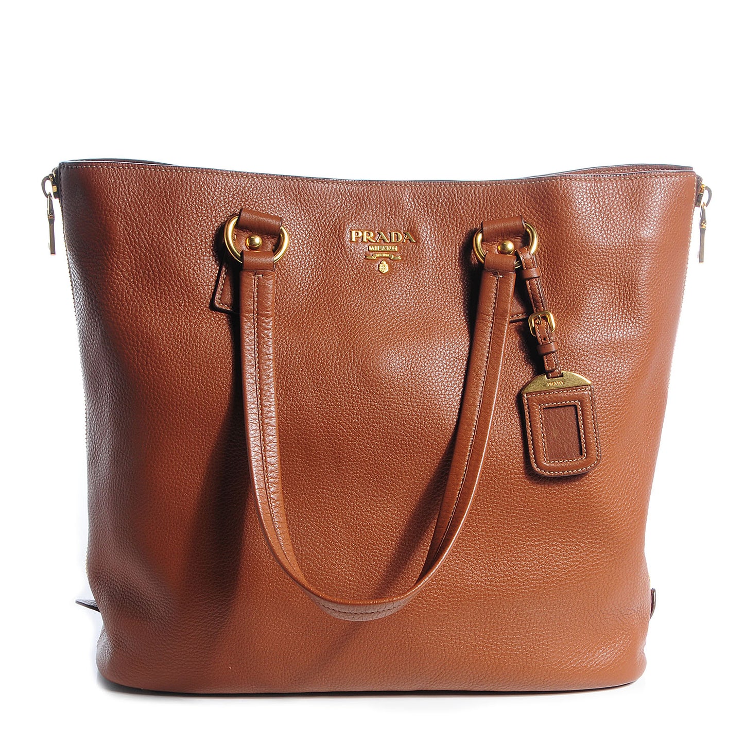 Vitello Daino Shopping Tote Brandy