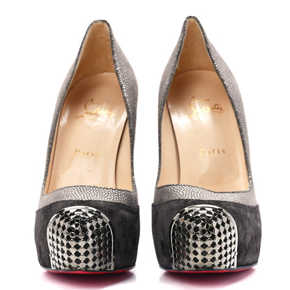 Christian Louboutin Suede Calfskin Maggie 160 Pumps 38.5 Black 2 of 7