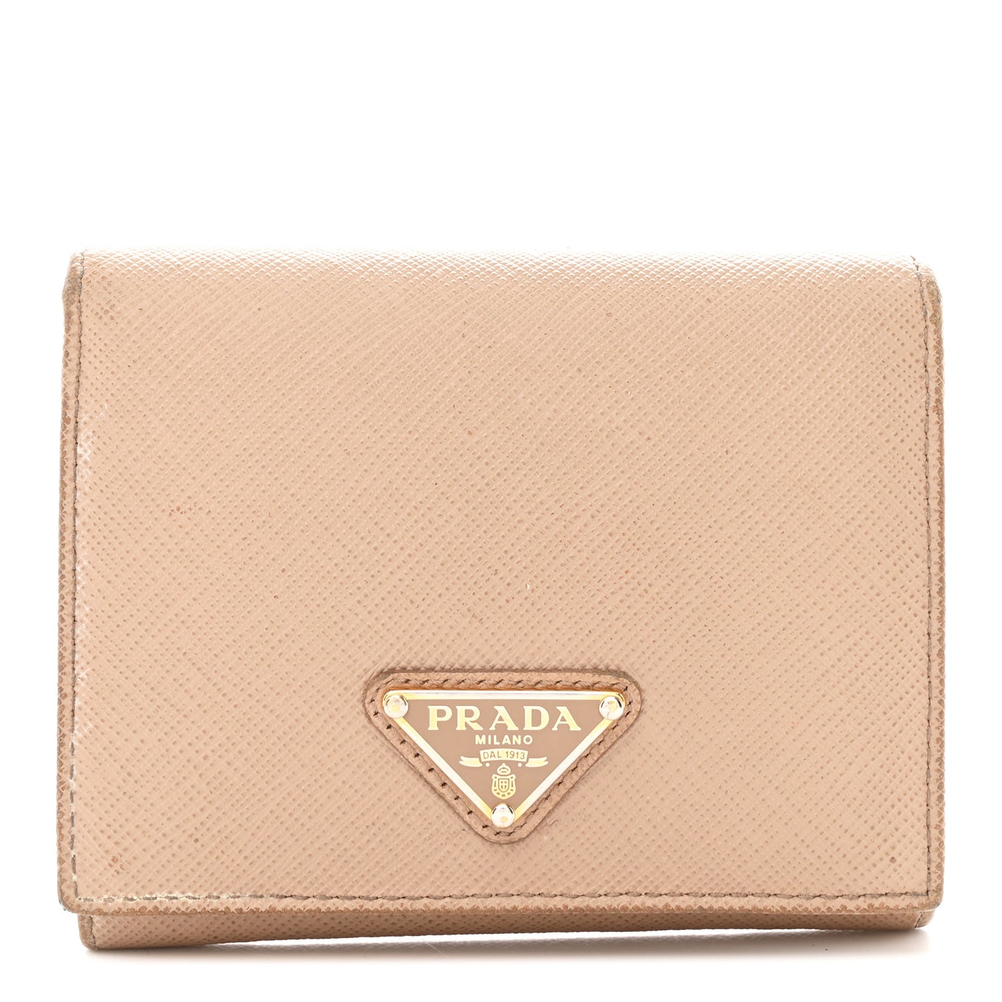 Saffiano Metal Tri-Fold Wallet Cammeo