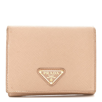 Prada Saffiano Metal Tri-Fold Wallet Cammeo 1 of 8