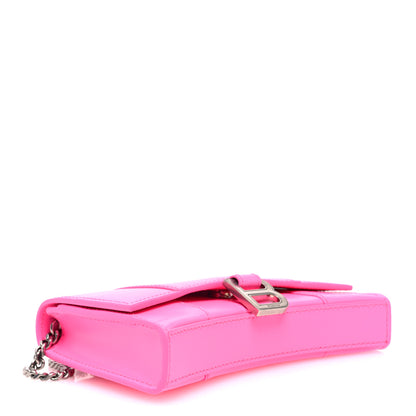 Balenciaga Shiny Box Calfskin XS Hourglass Wallet On Chain Fluo Pink 4 of 9