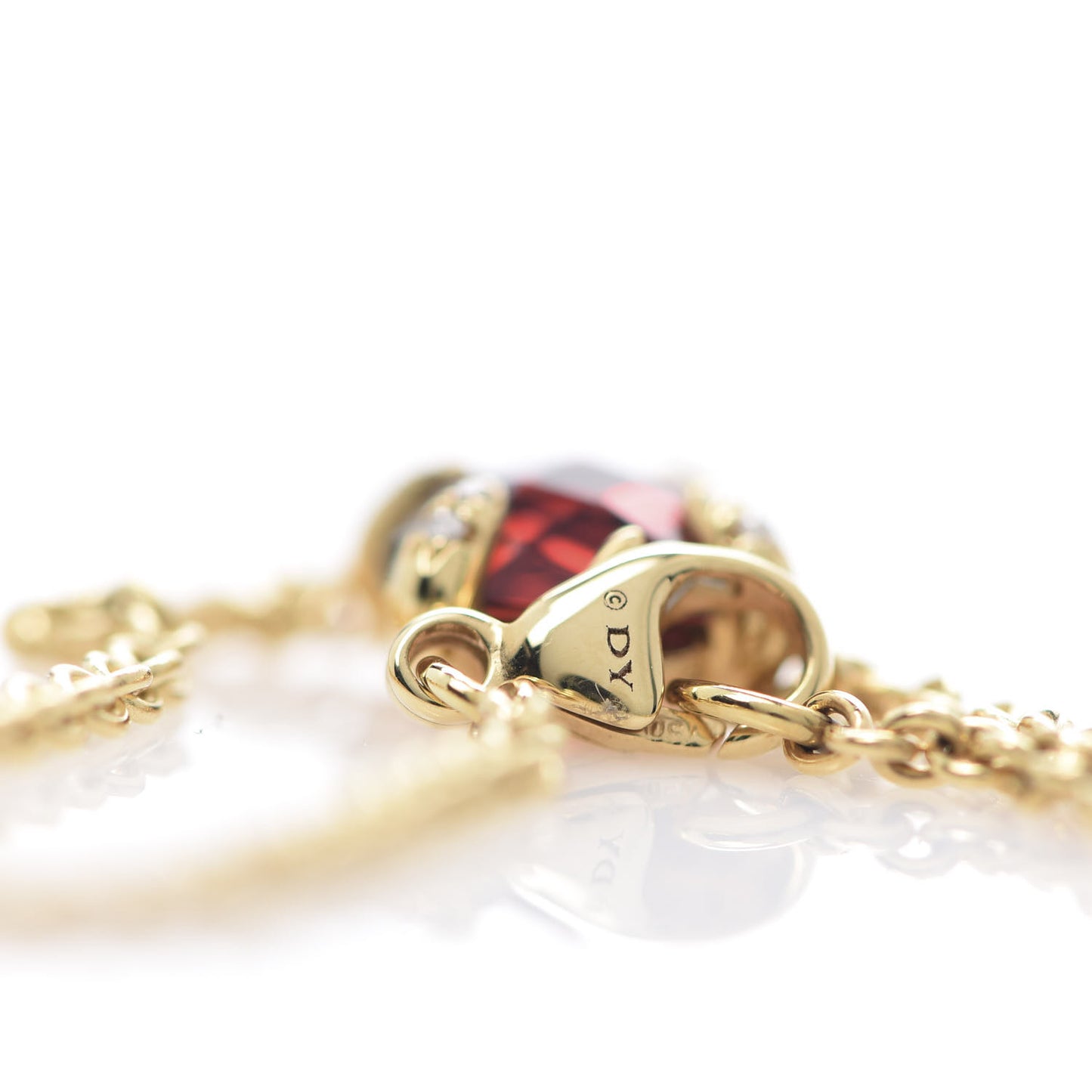 18K Yellow Gold Diamond Garnet Chatelaine Bracelet