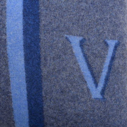 Louis Vuitton Wool Cashmere Cushion Pillow Blue Gray 3 of 4