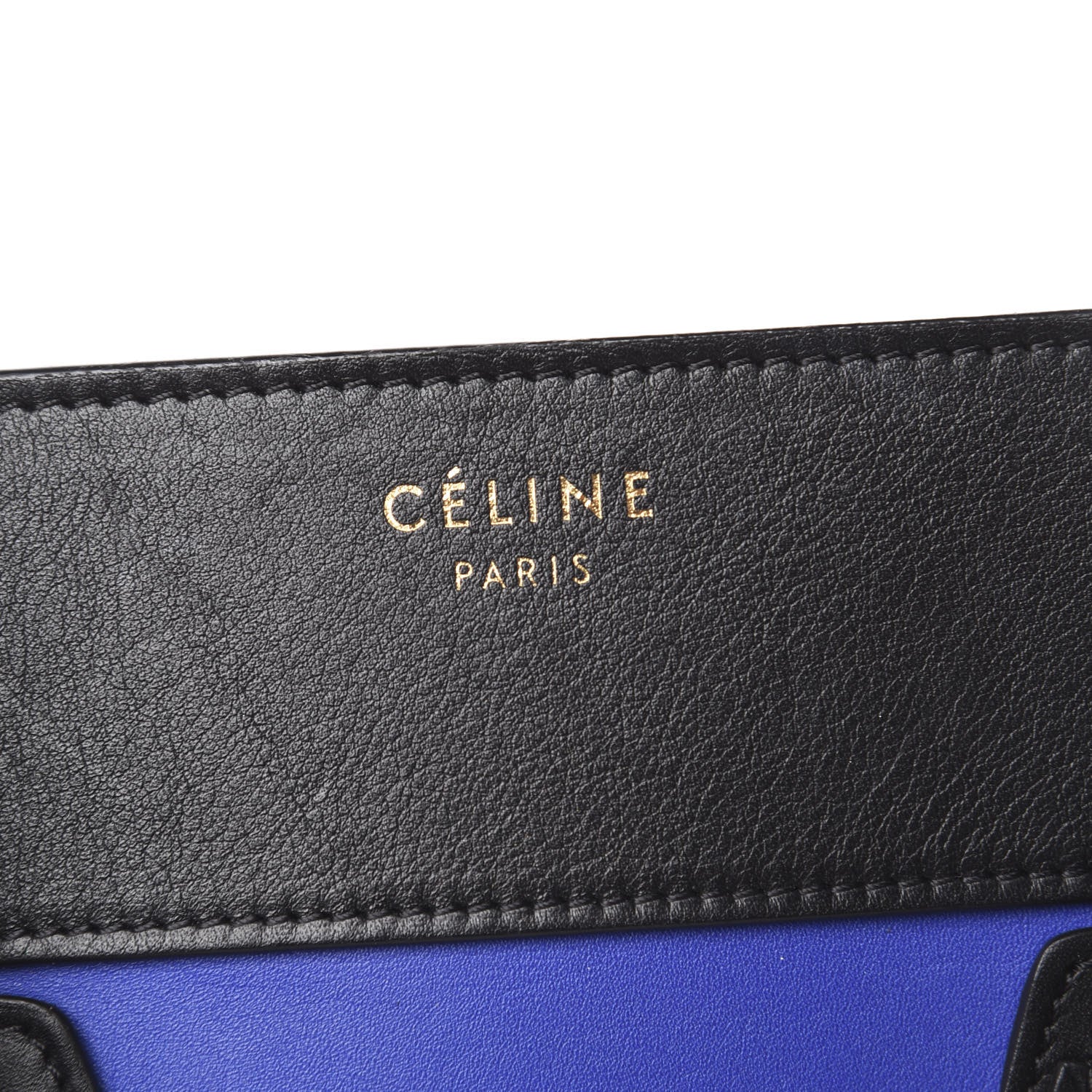 Celine Grained Calfskin Mini Tri-Color Luggage Indigo 6 of 10