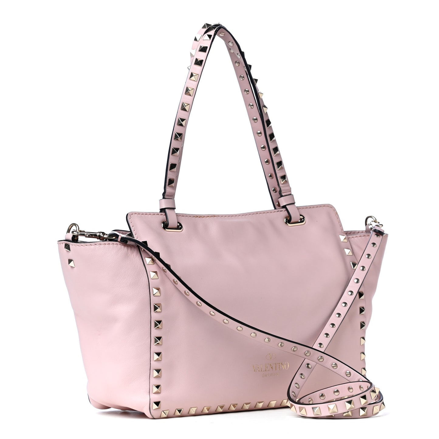 Vitello Small Rockstud Tote Water Rose