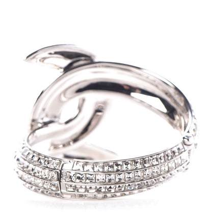 Chanel Crystal Baguette CC Cuff Silver 3 of 5