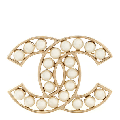 Chanel Pearl CC Brooch Light Gold 1 of 4